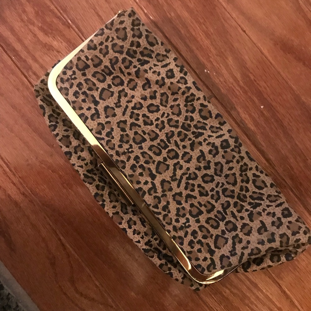Leopard print clutch